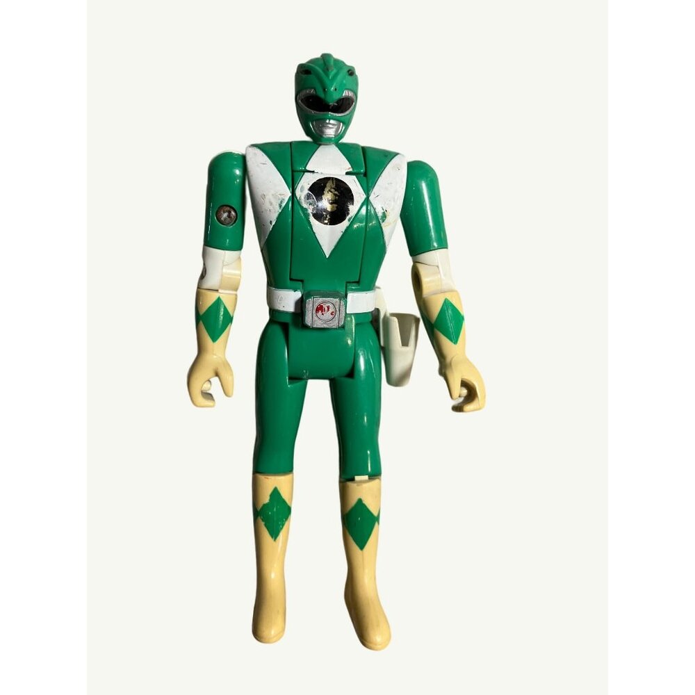 Vintage 1993 Bandai Green Power Ranger Action Figure 5.75" Flip Head